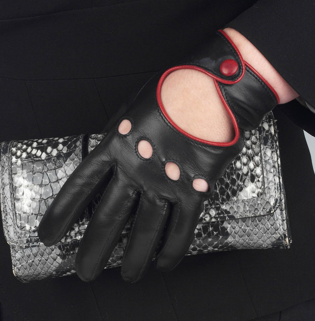 jules. women's contrast leather driving gloves by gloves