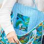 Reversible Monkey Print Quilted Cotton Tote Bag, thumbnail 3 of 3