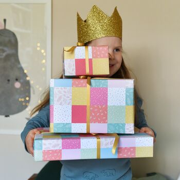Pastel Patchwork Quilt Wrapping Paper, 9 of 10