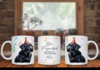 Personalised Black Labrador Birthday Congratulations Party Gift Mug, 2 of 2