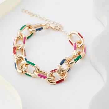 Multi Coloured Chunky Chain Bracelet, 2 of 3