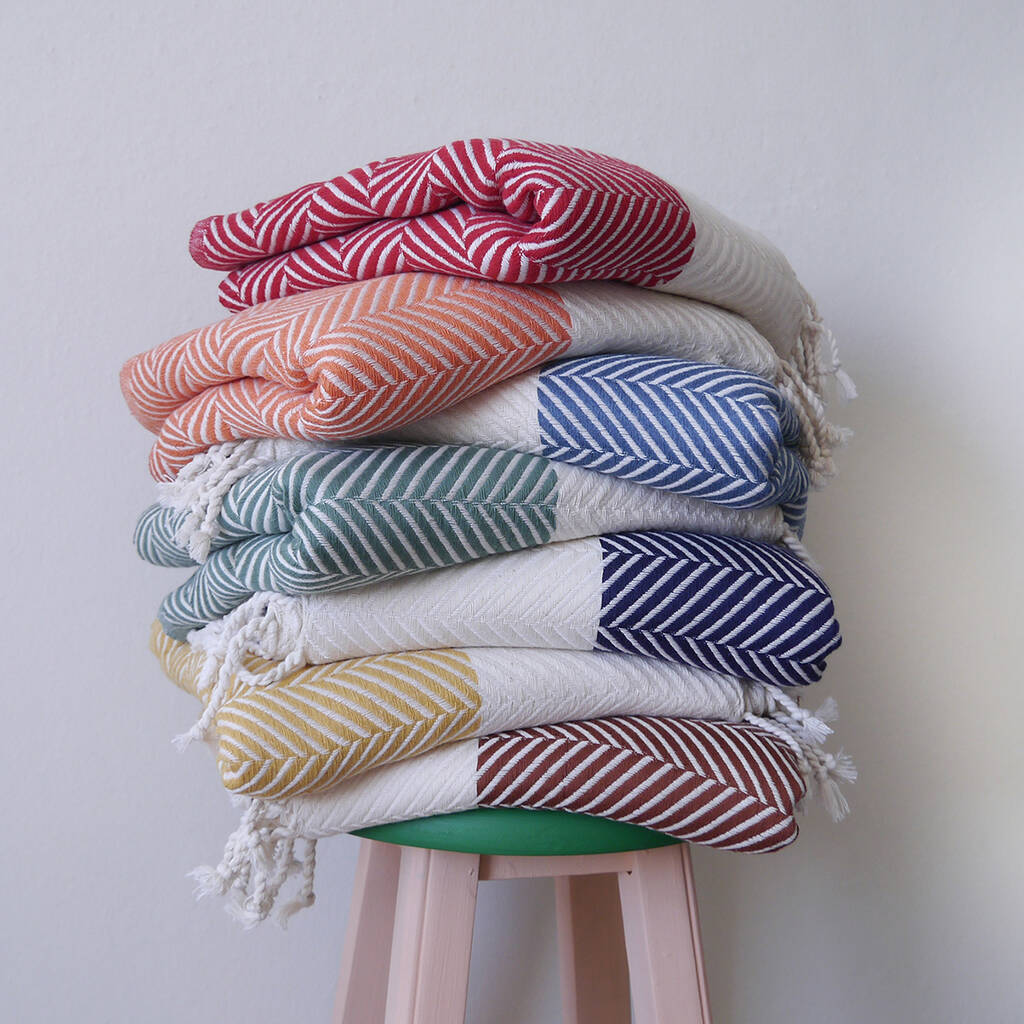 Herringbone Handloomed Soft Throw By Living Roots