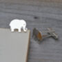 Sterling Silver Elephant Cufflinks, thumbnail 2 of 3
