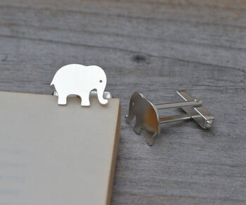 Sterling Silver Elephant Cufflinks, 2 of 3