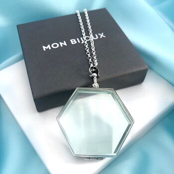 Personalised Fillable Hexagon Locket Necklace, 4 of 7