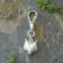 Diamond Eyes Fox Necklace With Swivel Clasp In Sterling Silver, thumbnail 2 of 4