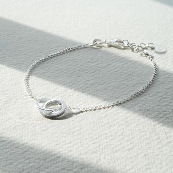 Sterling Silver Infinity Rings Personalised Bracelet, 2 of 6