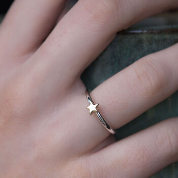 Silver Moon And Gold Star Stacking Ring Set, 5 of 6