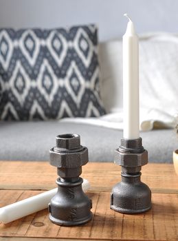 Pair Of Industrial Style Candle Holders, 3 of 5