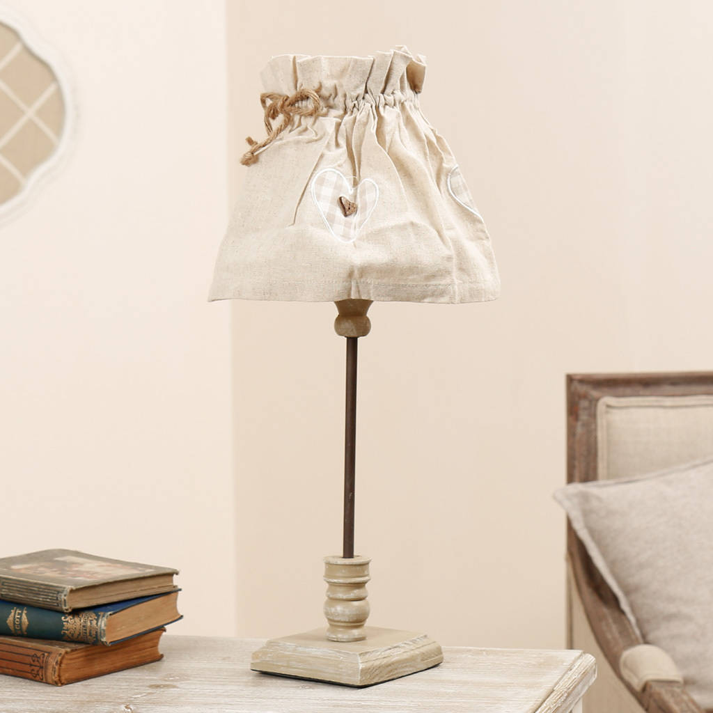 Country Table Lamp With Fabric Shade By Dibor Notonthehighstreet Com Country Table Lamp With Fabric Shade
