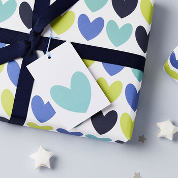 Blue Heart Wrapping Paper Set, 4 of 6