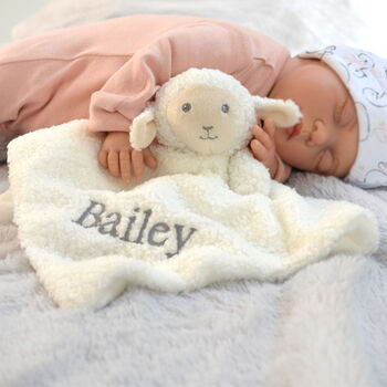 Personalised Lamb Baby Comforter, 5 of 10