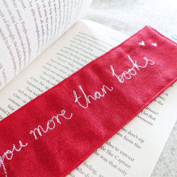 I Love You More Than Books Embroidered Bookmark, 4 of 5