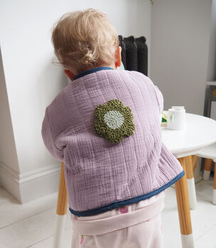 Baby And Child's Quilted Coat With Daisy Flower, 2 of 9