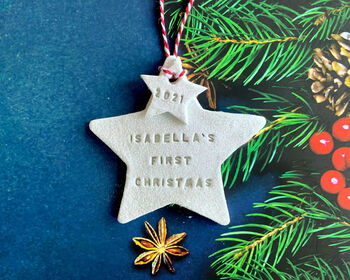 Personalised Star First Christmas Decoration, 3 of 4