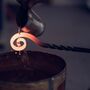 Traditional Forged Scroll Poker Blacksmith Made Fire, thumbnail 9 of 9