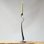 11th Anniversary Gift Tall Steel Elegant Taper Candle Holder. Hand Shaped Curved Handle Design, thumbnail 8 of 11
