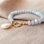 Blue Chalcedony Gemstone And Pearl Bracelet, thumbnail 1 of 6
