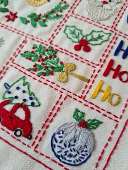 Christmas Advent Calendar Hand Embroidery Kit, 6 of 12