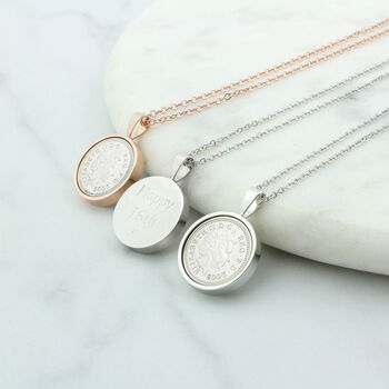 Personalised Any Date Five Pence Necklace, 4 of 8