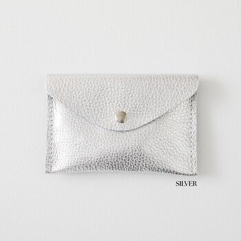 Blue Leather Coin And Card Envelope Purse, 4 of 8