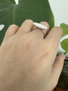 Silver Oval Band Ring, 2 of 5