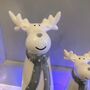 Pair Of Christmas Ceramic Reindeer With Scarf, thumbnail 5 of 5