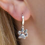 Sterling Silver Personalised Paw Print Earrings, thumbnail 1 of 6