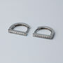 Sterling Silver Crystal Bar Hoop Earrings, thumbnail 2 of 6