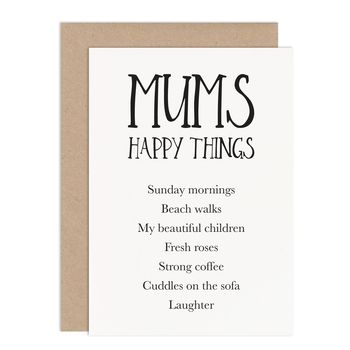 Personalised Mum’s Happy Things Card, 2 of 2