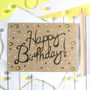 Happy Birthday Card, Hand Lettered Card With Stars By Little Silverleaf