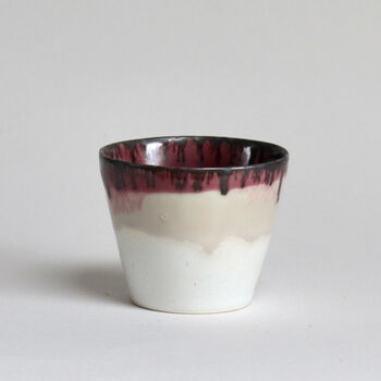 Handmade Japanese Beaker Mug Cherry X White, 5 of 7