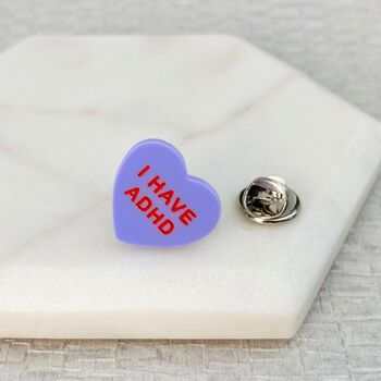 I Have Adhd Heart Pin Badge, 8 of 12