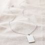 Men's Brushed Stainless Steel Tag Necklace, thumbnail 3 of 4