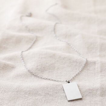 Men's Brushed Stainless Steel Tag Necklace, 3 of 4
