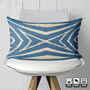 Blue And Ivory Traditional Handwoven Ikat Cushion Cover, thumbnail 3 of 7