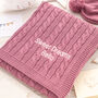 Luxury Baby Girl Cable Blanket, thumbnail 5 of 12