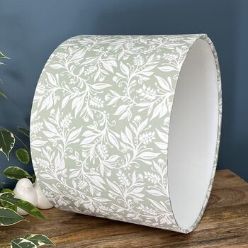 Oxford Green Botanical Leaves Drum Lampshades, 3 of 9