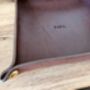 Personalised Leather Desk Coin Tray, Chocolate Brown, thumbnail 5 of 12