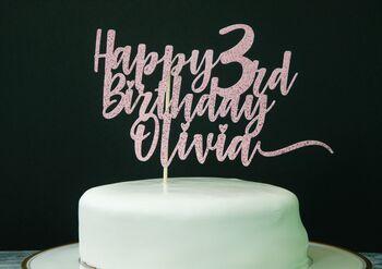 Personalised Birthday Glitter Cake Topper, 2 of 3