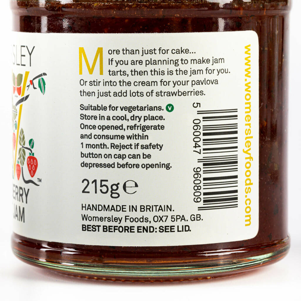 Strawberry And Mint Jam, 215g By Womersley Foods