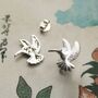 Sterling Silver Hummingbird Studs, thumbnail 3 of 6