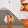 Handmade Ceramic Large Mantel Clock In Bright Warm Colours. Geometric Design. Triangle Patterns, thumbnail 6 of 8