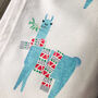Mistletoe Llama Organic Cotton Christmas Tea Towel, thumbnail 2 of 7