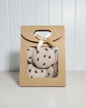 Six Handmade Felt Chocolate Chip Cookies Set: Ukca/Ce Certified Play Food, 3 of 6