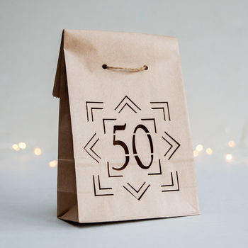 Three Paper Lantern Bags 50th Birthday Party Farolitos, 3 of 8