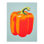 Minimalist Bell Pepper Kitchen Orange Wall Art Print, thumbnail 6 of 6