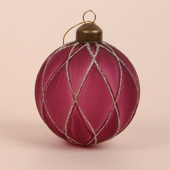 G Decor Set Of Four Glass Pink Christmas Baubles, 2 of 6