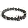 Black Agate Crown Charm Bracelet, thumbnail 1 of 2