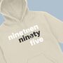 Modern Birth Year In Words Hoodie, thumbnail 1 of 8